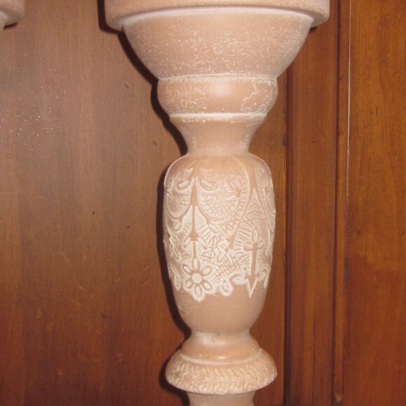 2 Pedestal Resin Candle Holders - Picture 2 of 2